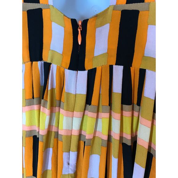 Tracy Reese Geometric Print Halter Hi Low Midi Dress 4 Silk - Picture 7 of 10